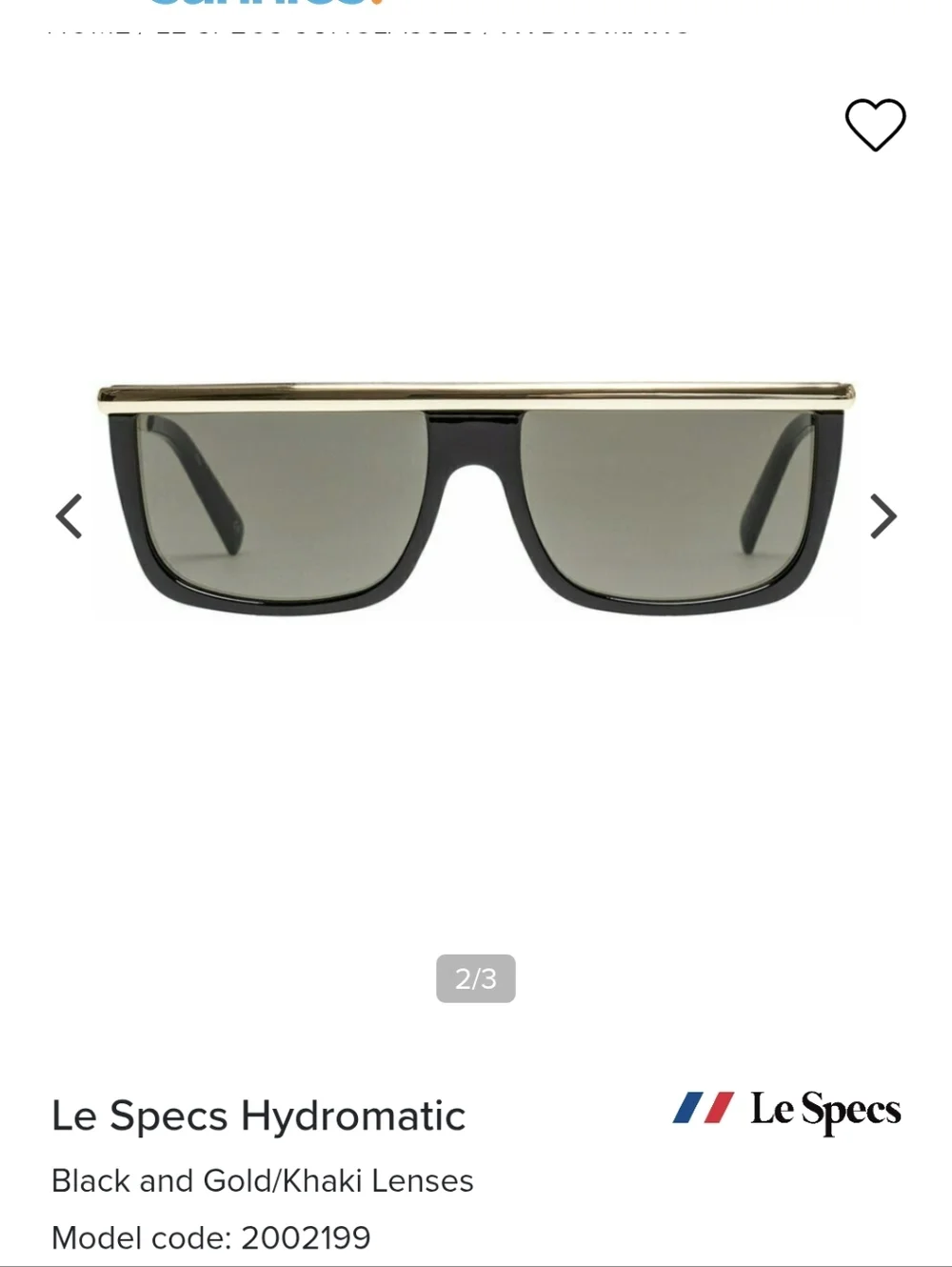 Le Specs Hydromatic Sunglasses Black Gold Unisex UV 400 BNWT RETIRED